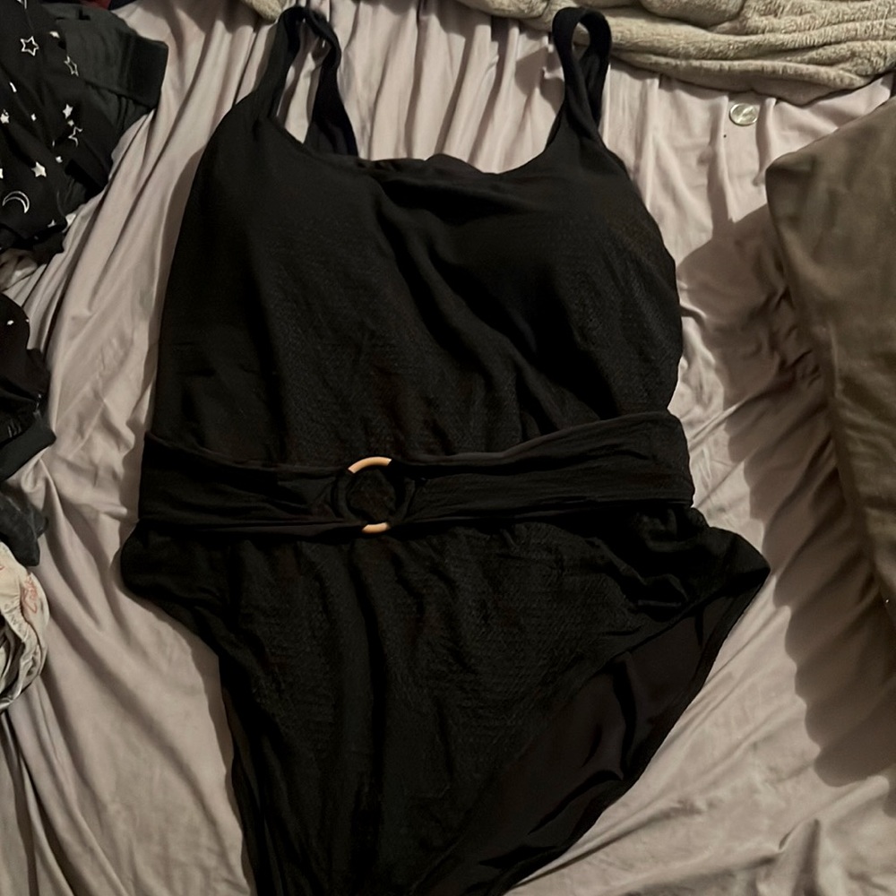 Old Navy black one piece with a belt